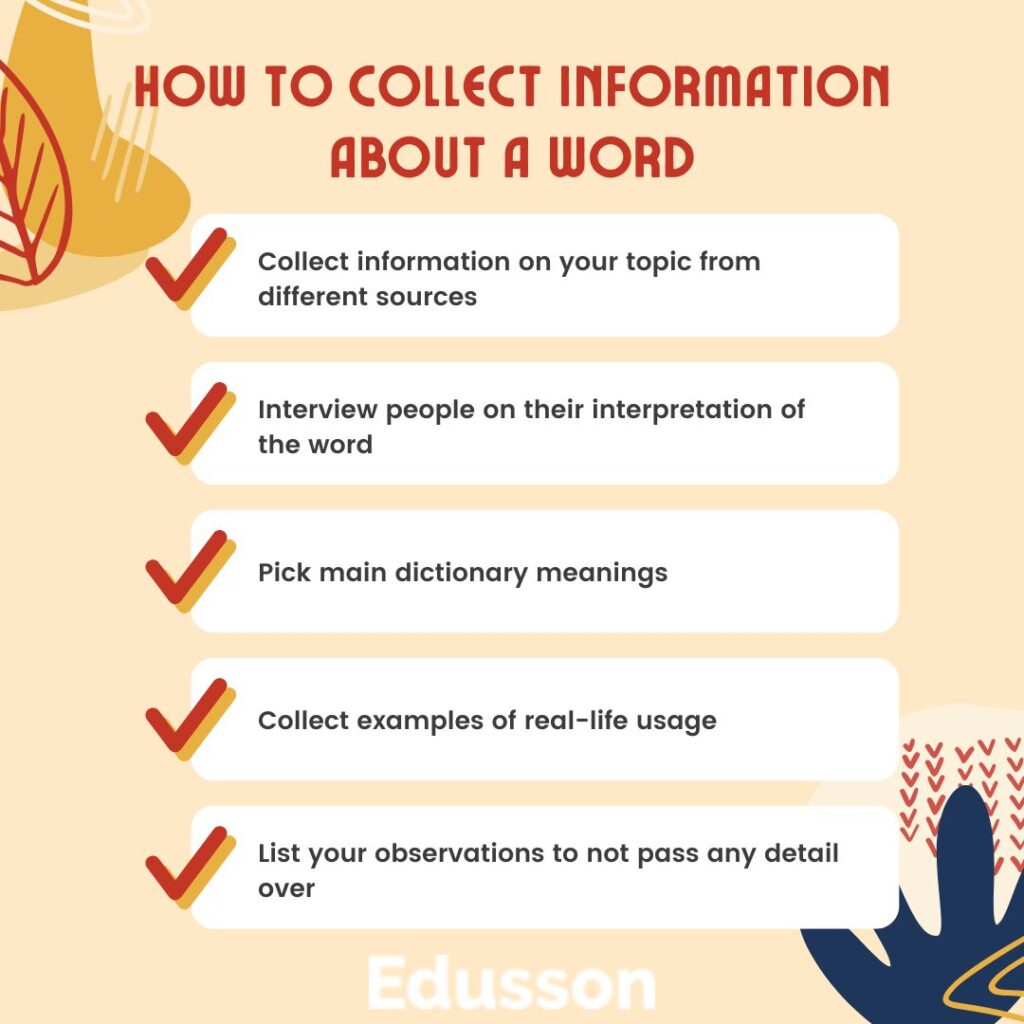 tips on how to collect information about a word