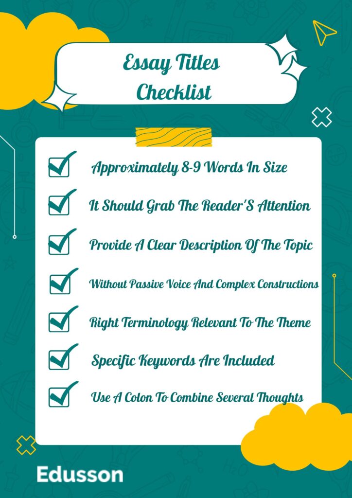checklist for writing a title for an essay