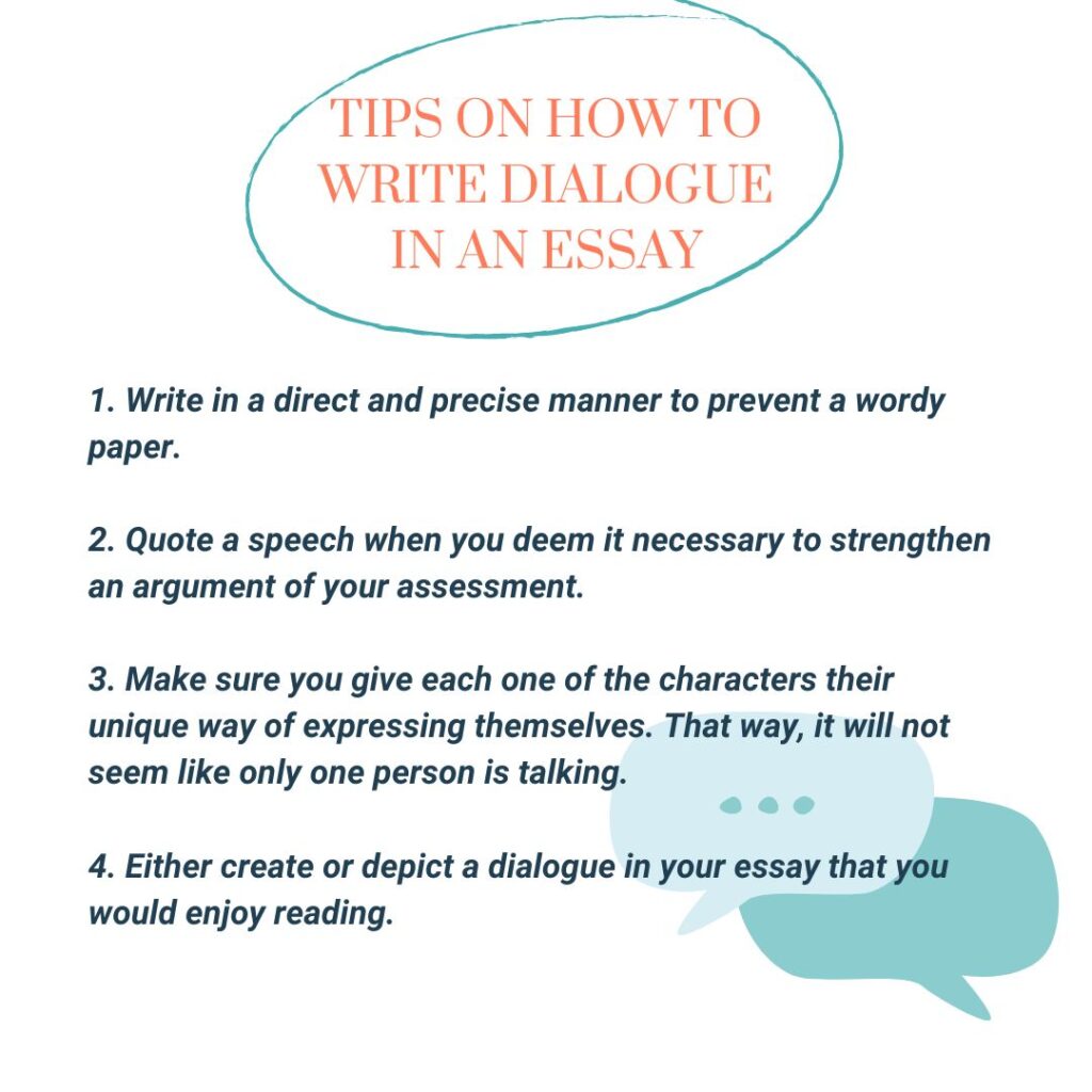 how to write dialogue in college essay